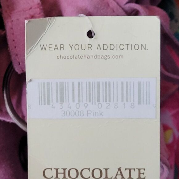 Chocolate New York Crossbody Hobo Bucket Bag Pink Suede Leather Fringe Boho - Picture 12 of 13